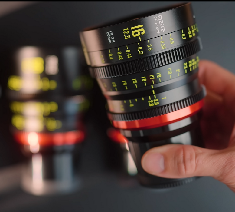 Meike FF Prime Cinema Lens Kit of 4 Lenses (PL/EF/E/RF/L mounts) (16mm Lens Kit)