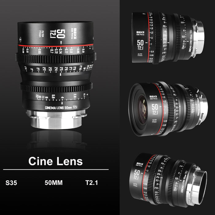 Meike Super 35 Prime Cinema Lens-50mm T2.1  for Canon EF-Mount/Arri PL-Mount Cine Camera