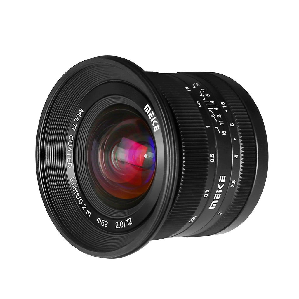 Meike 12mm F2.0 Aps-C Manual Focus Wide Angle Lens Compatible with Sony E/Fuji  X/M43 Mount