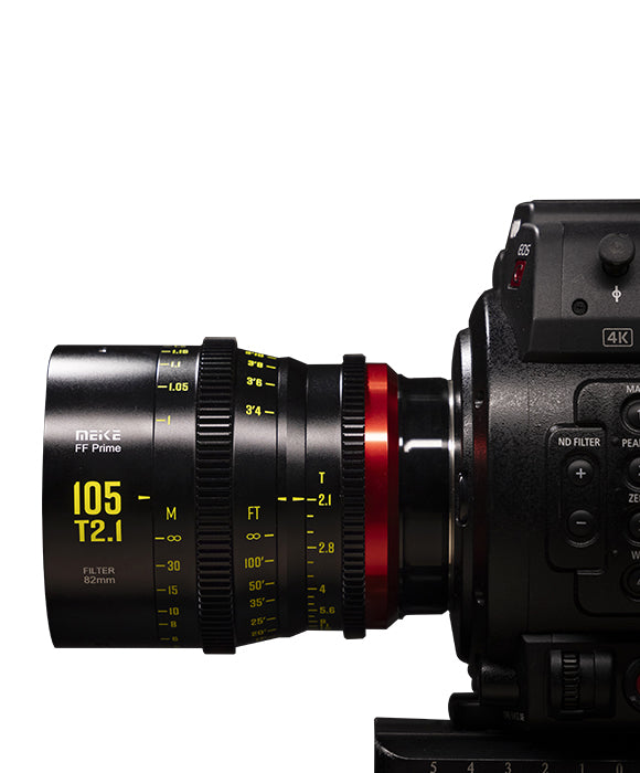 Meike FF Prime Cinema Lens -105mm T2.1 for Sony FX3/FX6/FX9,A7SIII,Canon R5,R6,RED Komodo X, BMPCC 6K PYXIS,Panasonic S1H,etc(PL/EF/E/RF/L mounts)