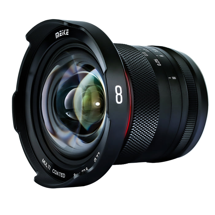 Meike 8mm F2.8 Ultra Wide Angle Zero Distortion Manual Focus Lens Compatible with Panasonic Olympus MFT M43 Mount Mirrorless Cameras GH1 GH2 GH3 GH4 GH5 GH6