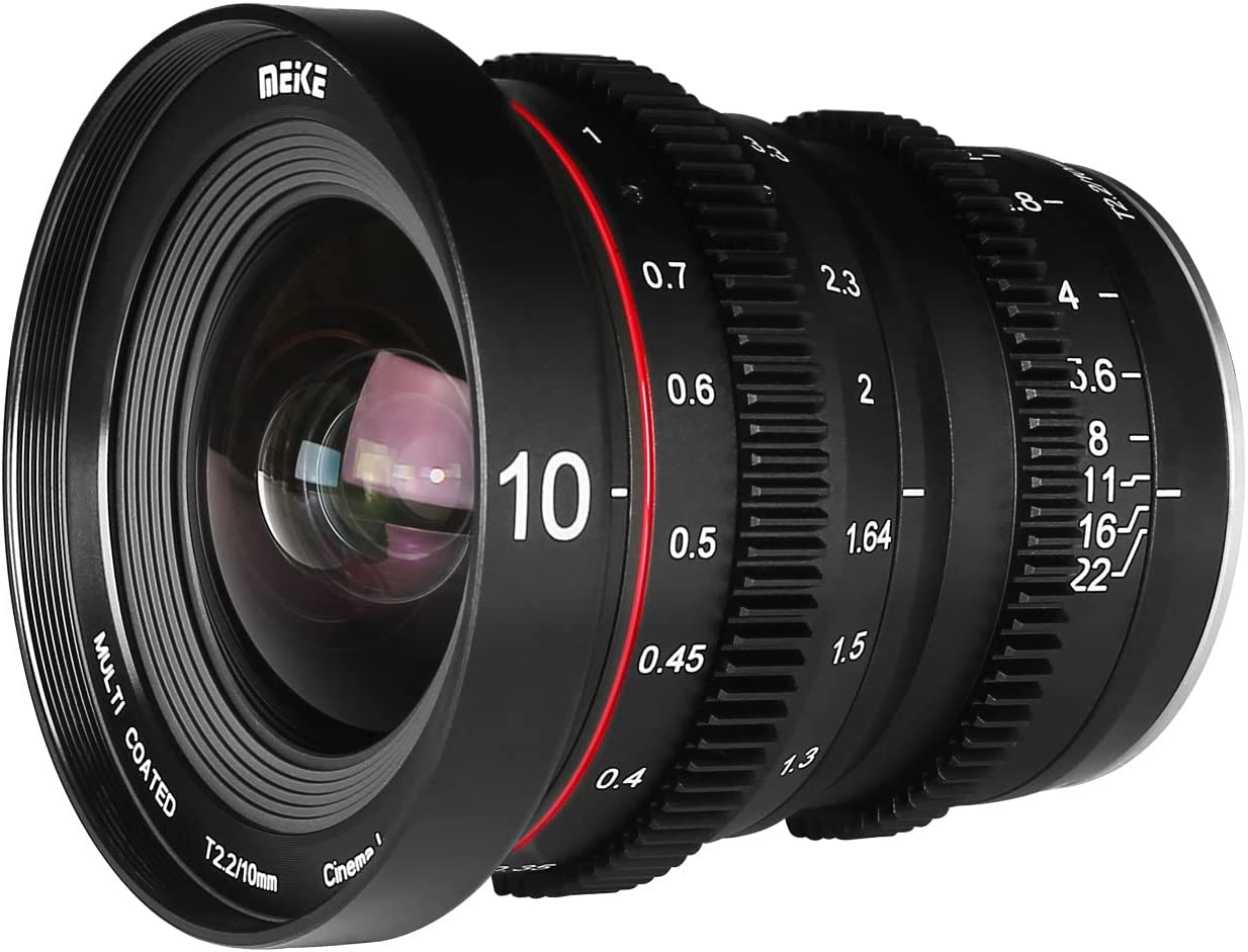 Meike Mini Prime T2.2 Series 3* Cine lens Kit for E Mount Cameras NEX 3 3N 5 NEX 5T NEX 5R NEX 6 7 A6400 A5000 A5100 A6000 A6100 A6300 A6500,etc+Cine Lens Case-Fast Delivery