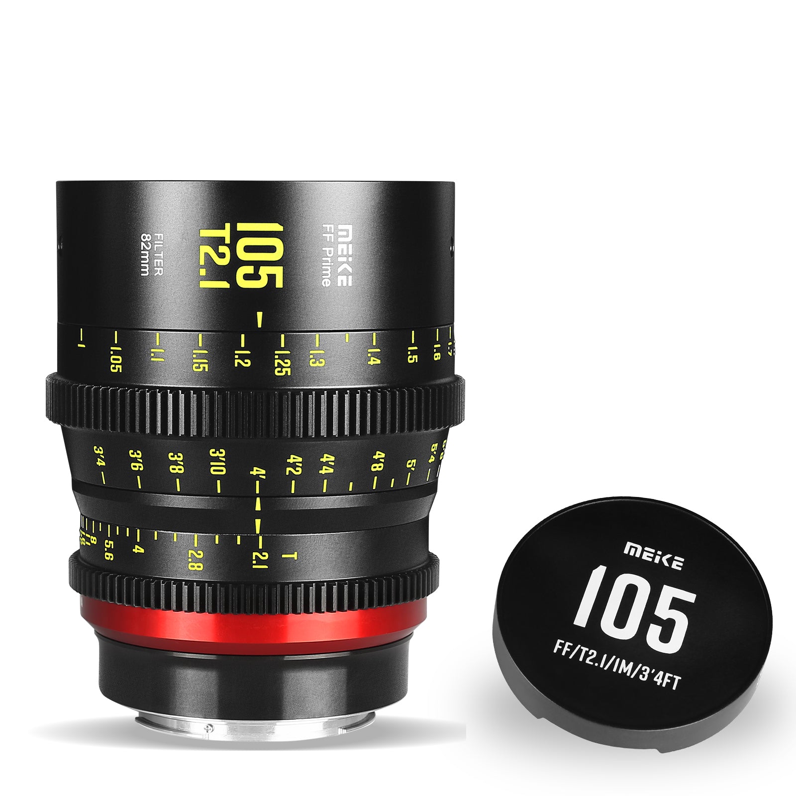 Meike FF Prime Cinema Lens -105mm T2.1 for Sony FX3/FX6/FX9,A7SIII,Canon R5,R6,RED Komodo X, BMPCC 6K PYXIS,Panasonic S1H,etc(PL/EF/E/RF/L mounts)