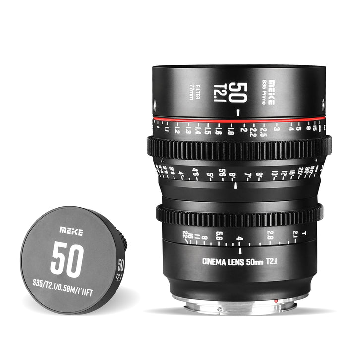 Meike Super 35 Frame Series 5* Cine Lens Kit for Cinema Camera System, such as RED Komodo, BMPCC 6K, BMPCC 6K Pro,Z CAM S6 and Canon C70 etc.+Cine Lens Case -Fast Delivery