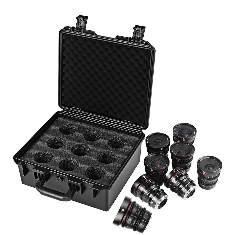 Meike T2.2 Series 8-9*Cine lens Kit for M43 Olympus Panasonic Lumix Cameras and BMPCC etc.+9 lenses Case-Fast Delivery