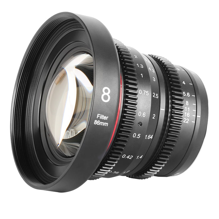 Meike Mini Prime T2.2 Cine lens for M43/MFT Mount Cameras Olympus/Panasonic Lumix Cameras and BMPCC 4K BMPPCC camera 4K Zcam E2 GH5 etc. (Single Lens)