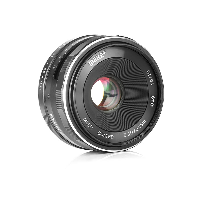 Meike 25mm F1.8 Large Aperture Wide Angle Lens Manual Focus Lens Compatible With X/E/EFM/M43 Mount