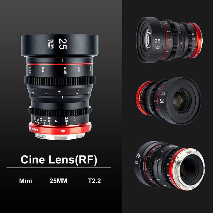 Meike Mini Prime T2.2 Series 3* Cine lens Kit for RF Mount+Cine Lens Case-Fast Delivery