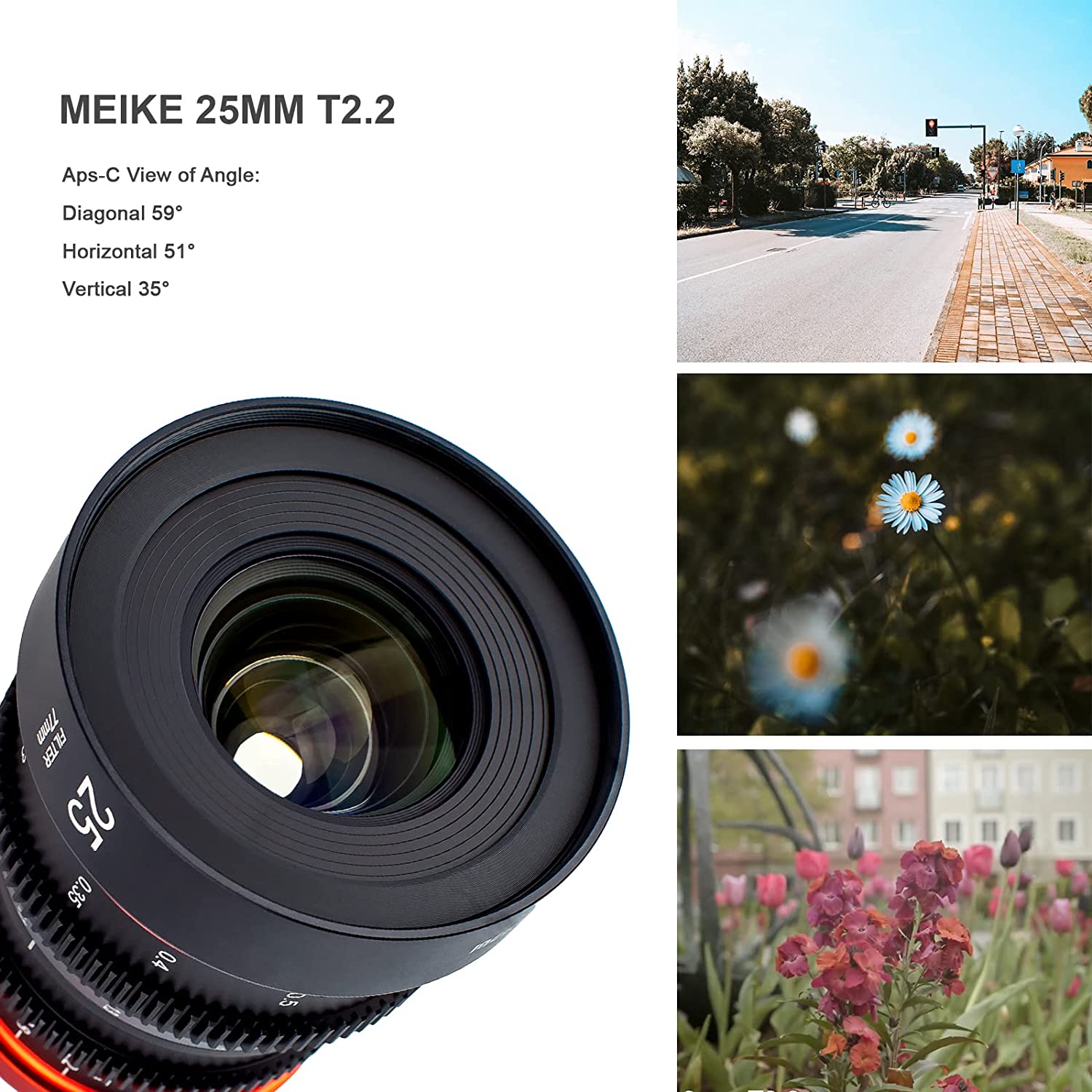 Meike Mini Prime T2.2 Cine lens for RF Mount Canon EOS R R5 R6 RP R7 R1 C70 ,X-A1,RED Komodo Cameras etc.(Single Lens)