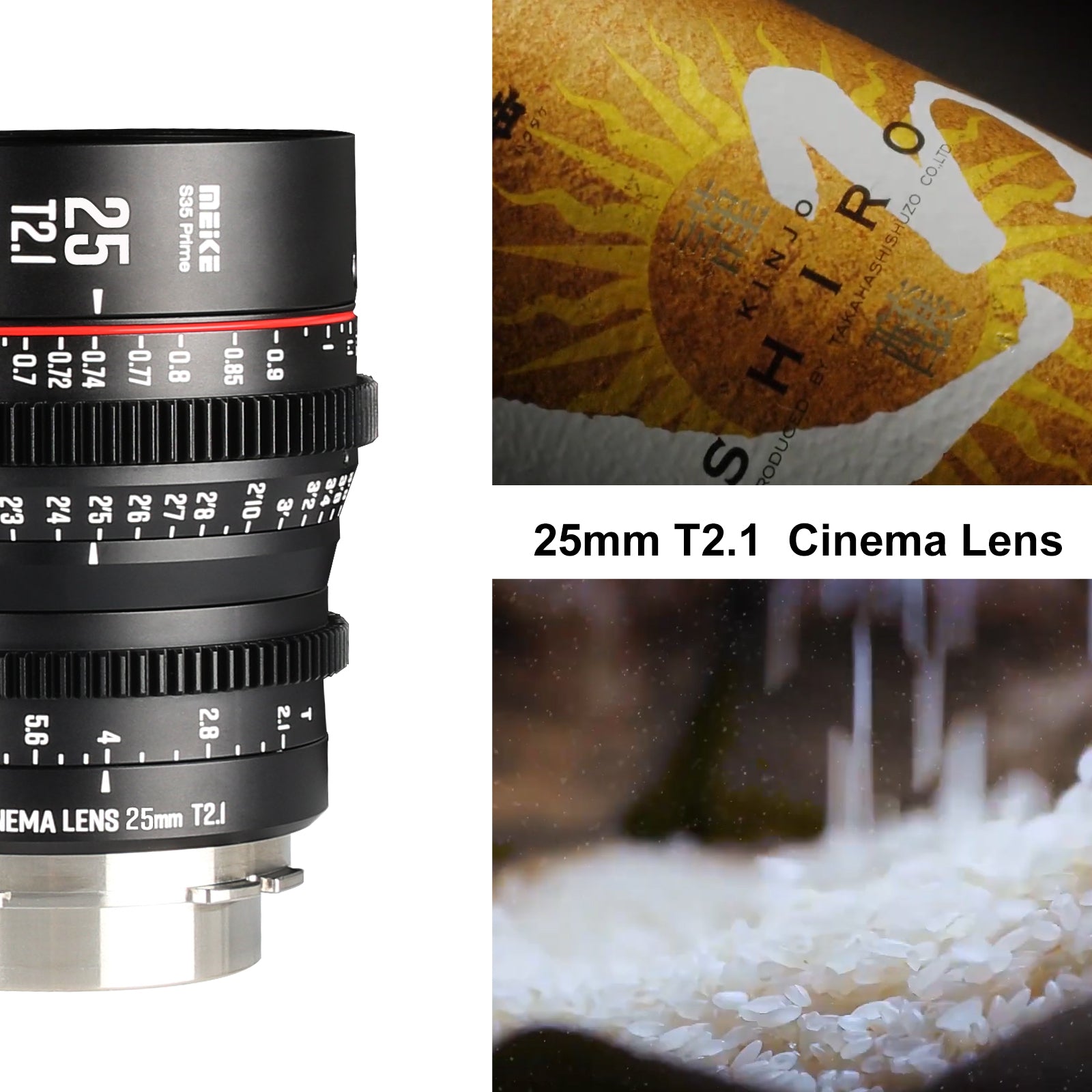 Meike Super 35 Prime Cinema Lens-25mm T2.1 for Canon EF-Mount/Arri PL-Mount Cine Camera