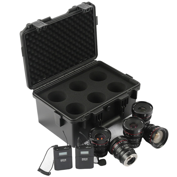 Meike Mini Prime T2.2 Series 4-6* Cine lens Kit for E Mount Cameras NEX 3 3N 5 NEX 5T NEX 5R NEX 6 7 A6400 A5000 A5100 A6000 A6100 A6300 A6500,etc+Cine Lens Case-Fast Delivery