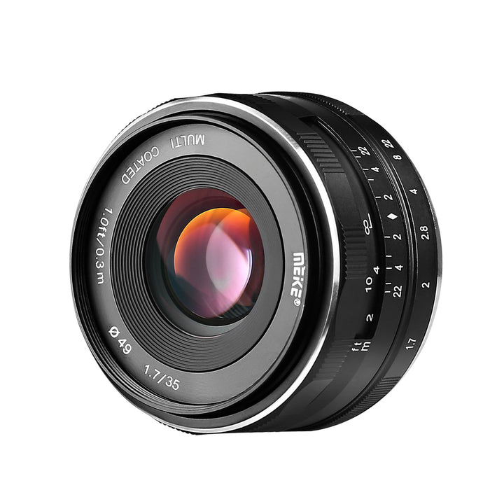 Meike 35mm F1.7 APS-C Manual Focus Lens for X/E/EFM/M43 Mount