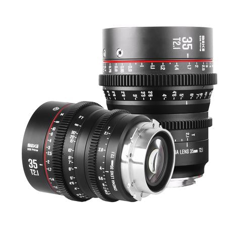 Meike Super 35 Frame Series 2* Cine Lens Kit for Cinema Camera System, such  as RED Komodo, BMPCC 6K, BMPCC 6K Pro,Z CAM S6 and Canon C70 etc.+Cine