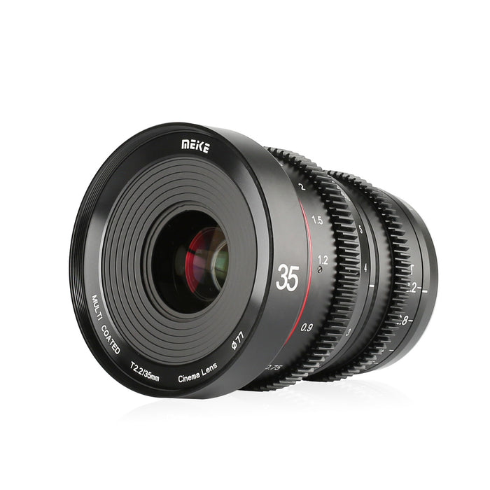 Meike Mini Prime T2.2 Series 3* Cine lens Kit for E Mount Cameras NEX 3 3N 5 NEX 5T NEX 5R NEX 6 7 A6400 A5000 A5100 A6000 A6100 A6300 A6500,etc+Cine Lens Case-Fast Delivery