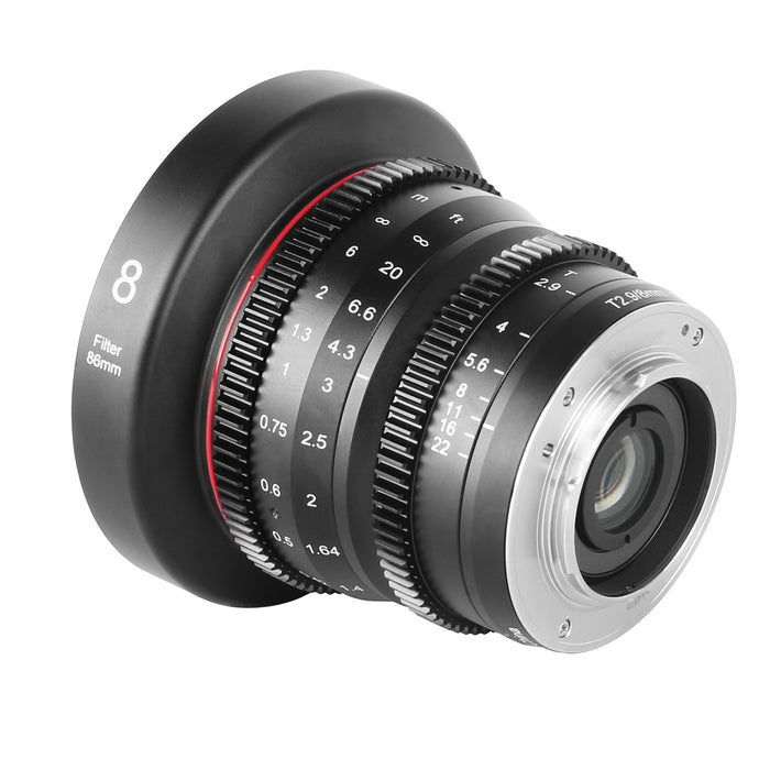 Meike Cine Lens 8mm T2.9 for M43-Fast Delivery-Compatible with Olympus/Panasonic Lumix Cameras and BMPCC 4K BMPPCC camera 4K Zcam E2 GH5 etc.