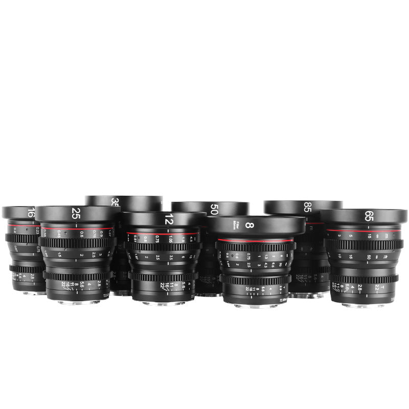 Meike T2.2 Series 8-9*Cine lens Kit for M43 Olympus Panasonic Lumix Cameras and BMPCC etc.+9 lenses Case-Fast Delivery