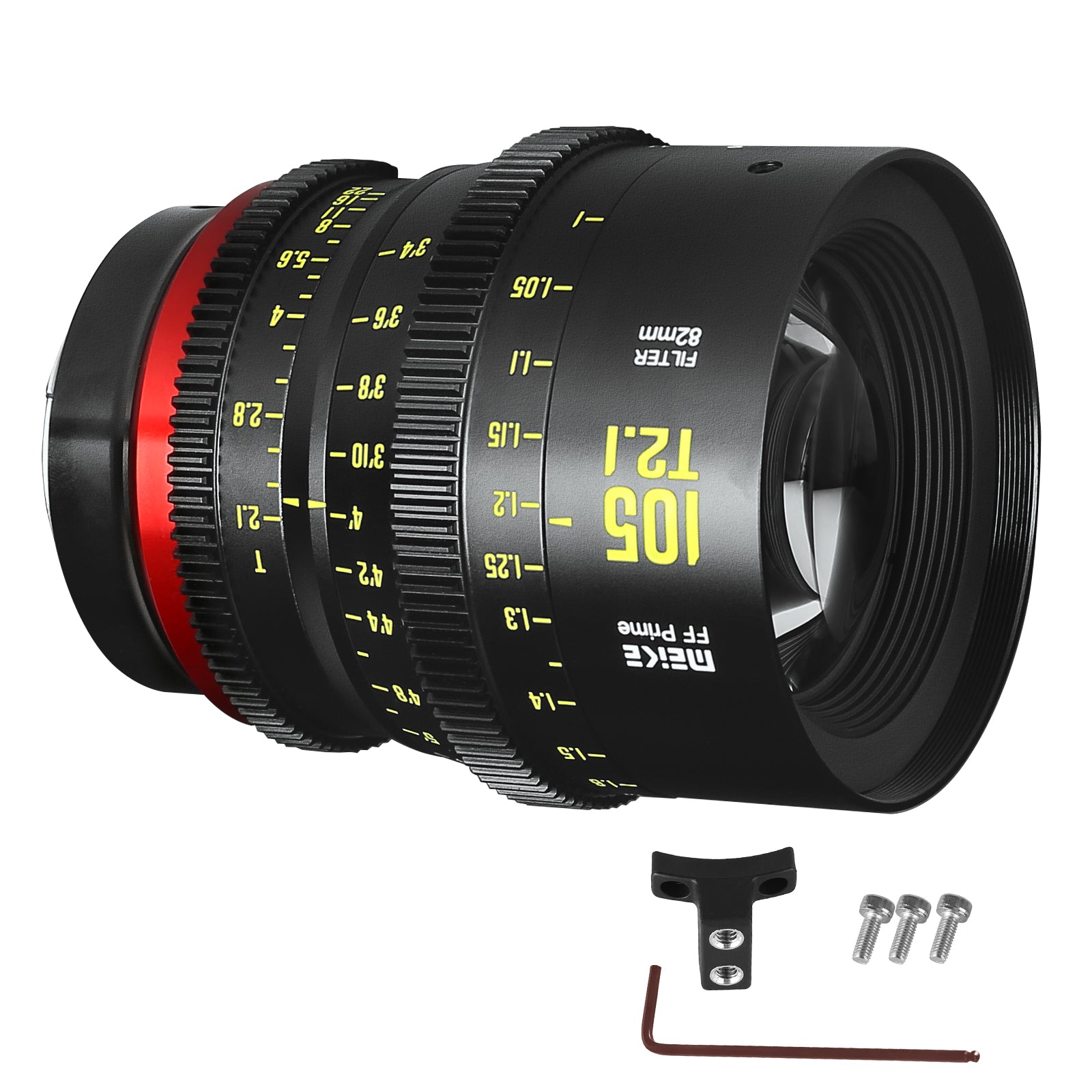 Meike FF Prime Cinema Lens -105mm T2.1 for Sony FX3/FX6/FX9,A7SIII,Canon R5,R6,RED Komodo X, BMPCC 6K PYXIS,Panasonic S1H,etc(PL/EF/E/RF/L mounts)