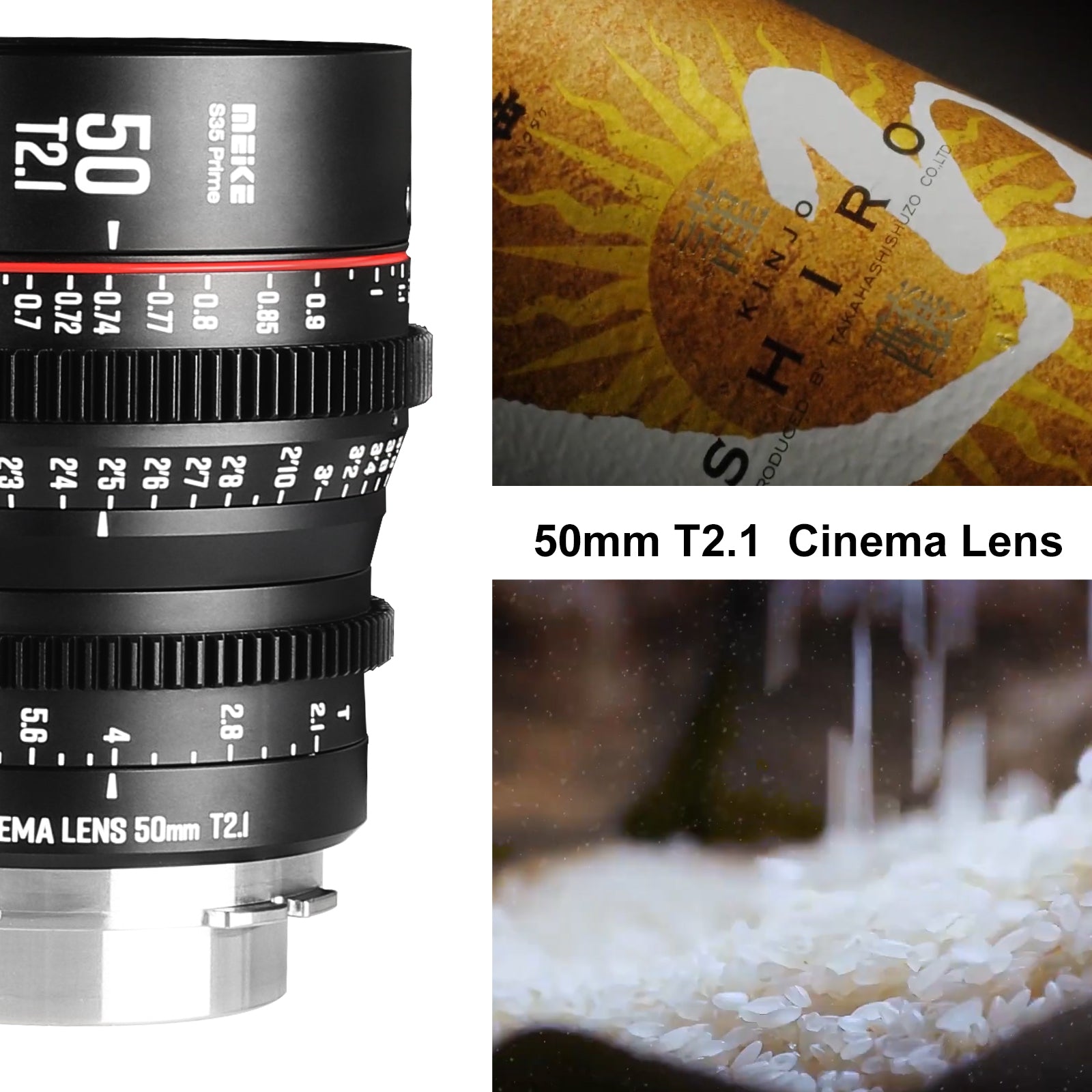 Meike Super 35 Prime Cinema Lens-50mm T2.1  for Canon EF-Mount/Arri PL-Mount Cine Camera