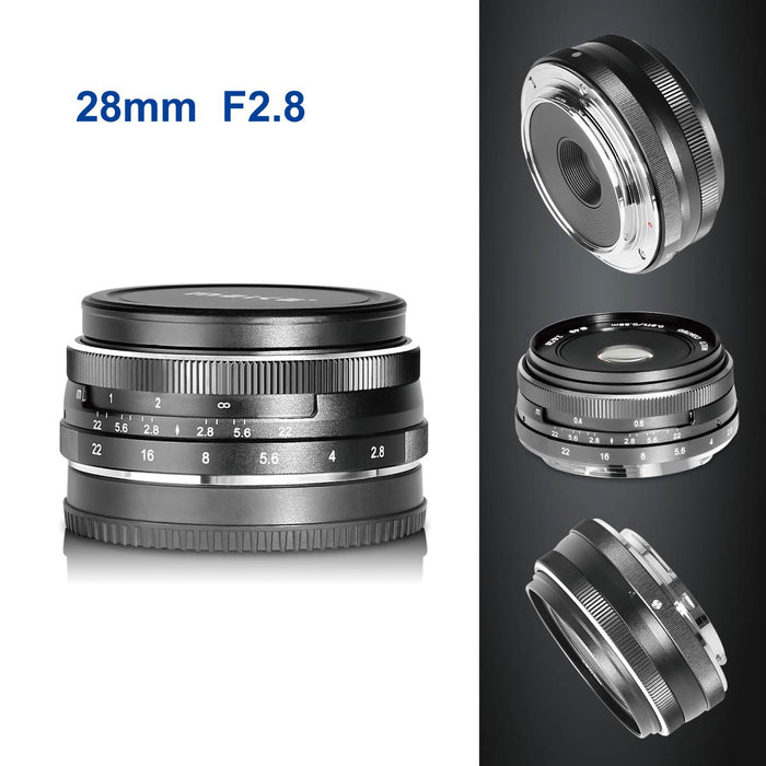 Meike 28mm F2.8 APS-C Fixed Manual Focus Lens for E/X/EFM/M43