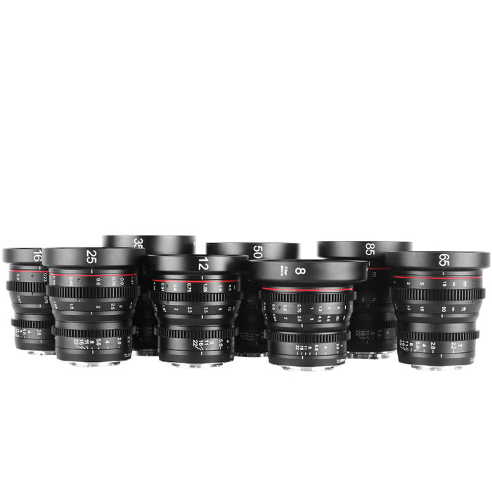 Meike T2.2 Series 4*(except 8mm&10mm)Cine lens Kit for M43 Olympus Panasonic Lumix Cameras and BMPCC+6 lenses Case-Fast Delivery