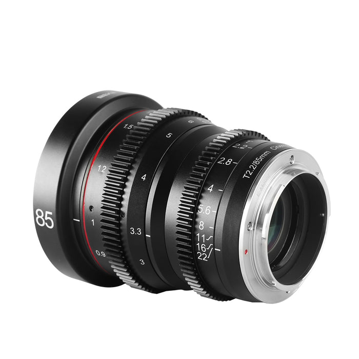 Meike Cine Lens 85mm T2.2 for M43-Fast Delivery-Compatible with Olympus/Panasonic Lumix Cameras and BMPCC 4K BMPPCC camera 4K Zcam E2 GH5 etc.
