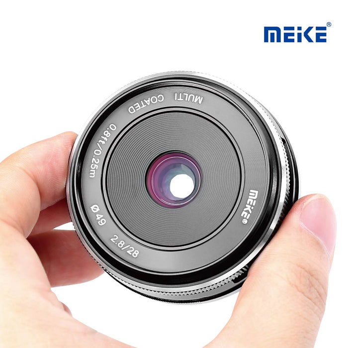Meike 28mm F2.8 APS-C Fixed Manual Focus Lens for E/X/EFM/M43 Mount