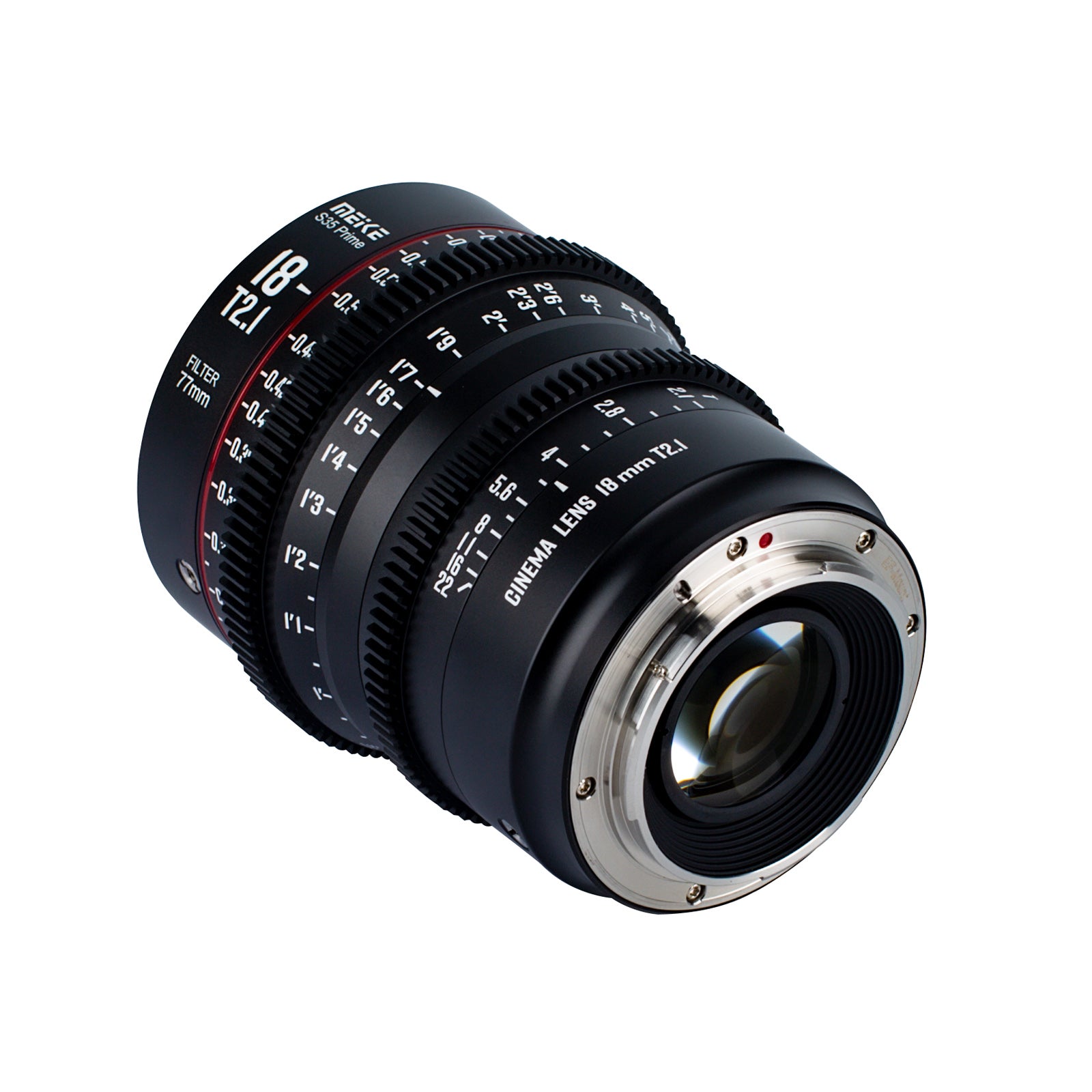 Meike Super 35 Prime Cinema Lens- 18mm T2.1 for Arri PL-Mount/Canon EF-Mount Cine Camera Compatible with BMPCC6K/BMPCC6Kpro/Z Cam S6/Red Komodo etc