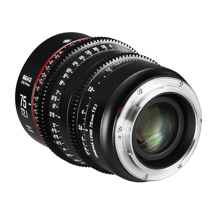 Meike Prime 75mm T2.1 for Super 35 Frame Cinema Camera System,such as RED Komodo,BMPCC6K,BMPCC6K Pro,Z CAM S6, and Sony FS5II,Canon C70 etc.