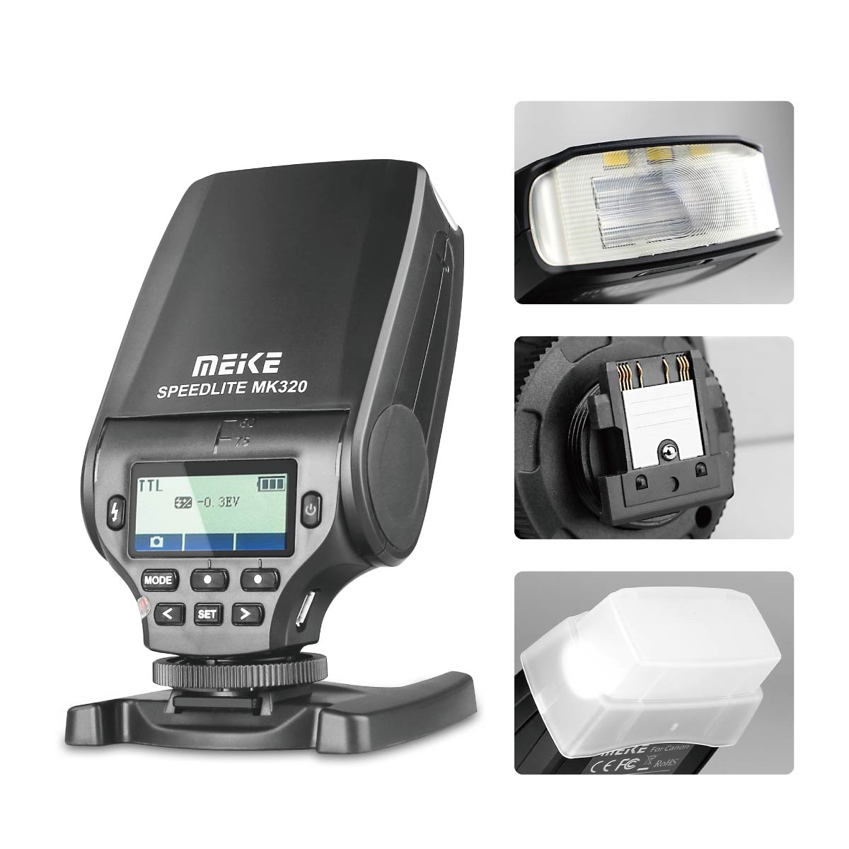 Meike Mk-320 Mk320-n HSS マスターコントロール TTL フラッシュ スピードライト Nikon J1 J2 J3 D750 D610 D7100 D5100 D5200 D3300 Ect Meike Mk-320 Mk320-n HSS マスターコントロール TTL フラッシュ