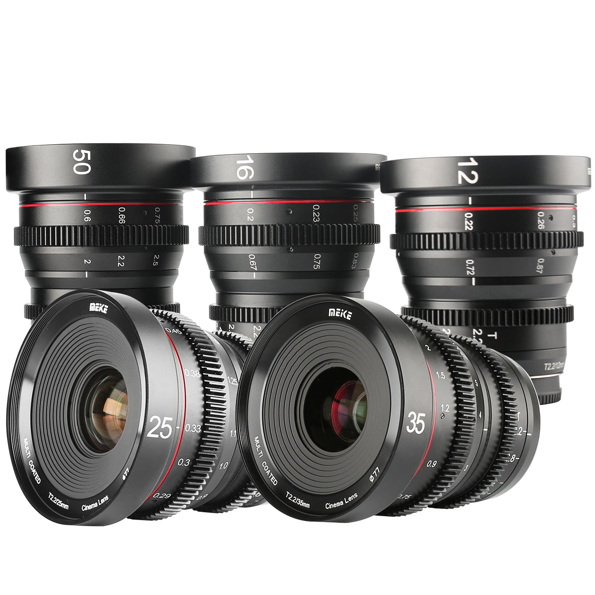 Meike T2.2 Series 5*(except 8mm&10mm)Cine lens Kit for Panasonic Cameras GH5,GH6,GH7 and BMPCC4K+6 lenses Case-Fast Delivery