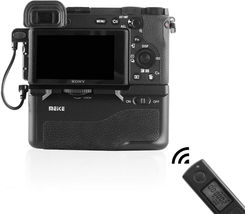 Meike MK-A6600 Pro Battery Grip Built-in Remote Controller Up to 100M to Control Shooting Vertical-Shooting Function for Sony A6600 Camera with Remote Control