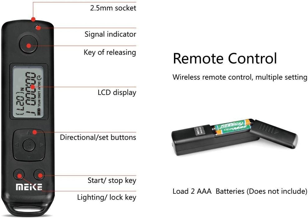 Meike MK-A6300 Pro Vertical Shooting Battery Grip Power Pack with 100M