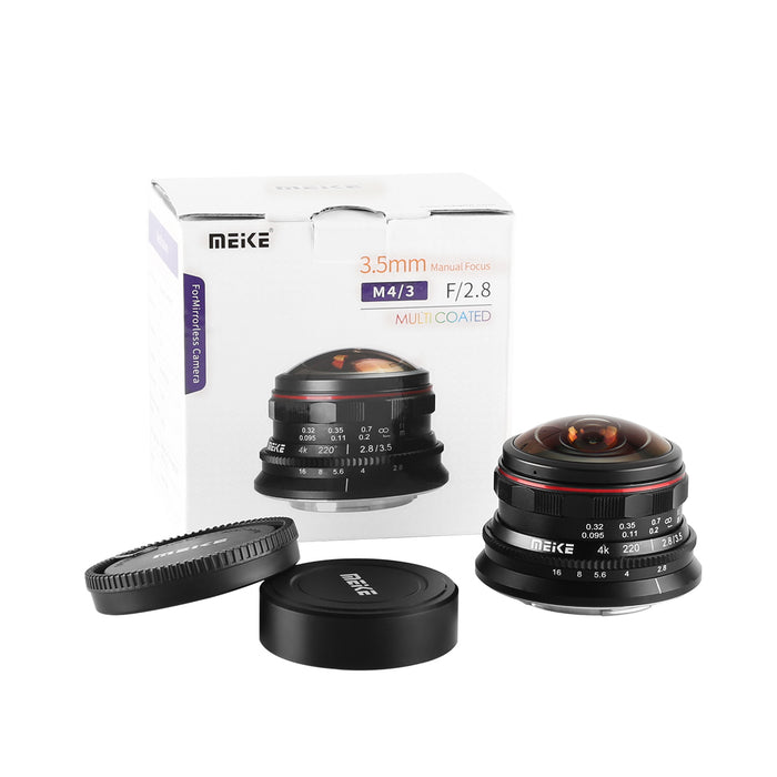 Meike 3.5mm f/2.8 Ultra Wide Angle Manual Fixed Circular Fisheye Lens for MFT-Fast Delivery