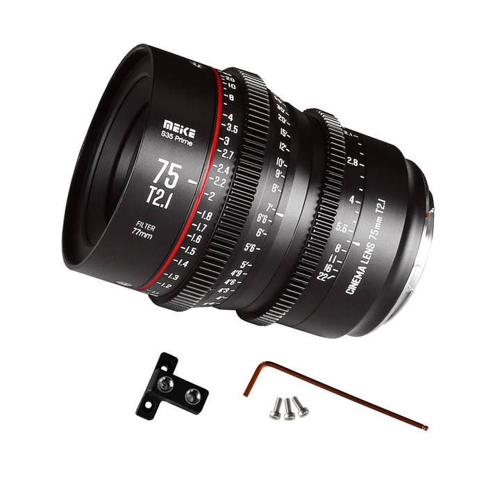 MEKE 75mm T2.1 Super 35 Prime Manual Focus Cinema Lens for EF-Mount/PL