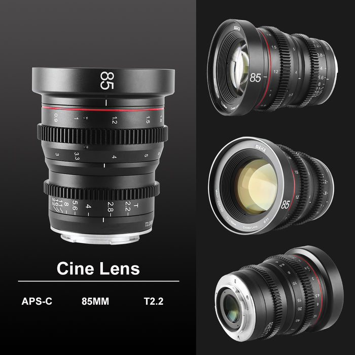 Meike Mini Prime T2.2 Cine lens for E Mount Cameras NEX 3 3N 5 NEX 5T NEX 5R NEX 6 7 A6400 A5000 A5100 A6000 A6100 A6300 A6500,etc (Single Lens)