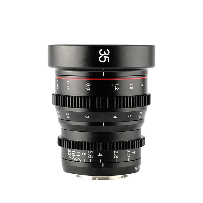 Meike Cine Lens 35mm T2.2 for M43-Fast Delivery-Compatible with Olympus/Panasonic Lumix Cameras and BMPCC 4K BMPPCC camera 4K Zcam E2 GH5 etc.