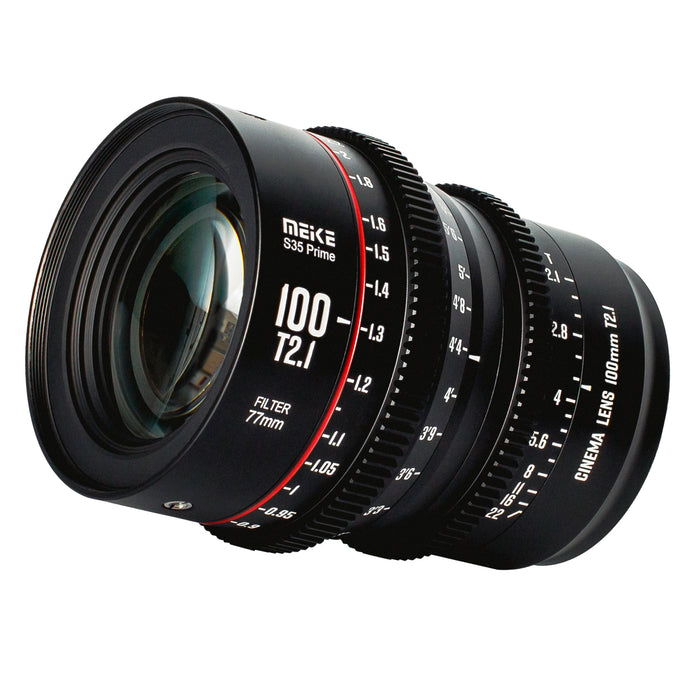 Meike Prime 100mm T2.1 Cine Lens for Super 35 Frame Cinema Camera System, such as RED Komodo, BMPCC 6K, BMPCC 6K Pro,Z CAM S6 and Canon C70 etc.