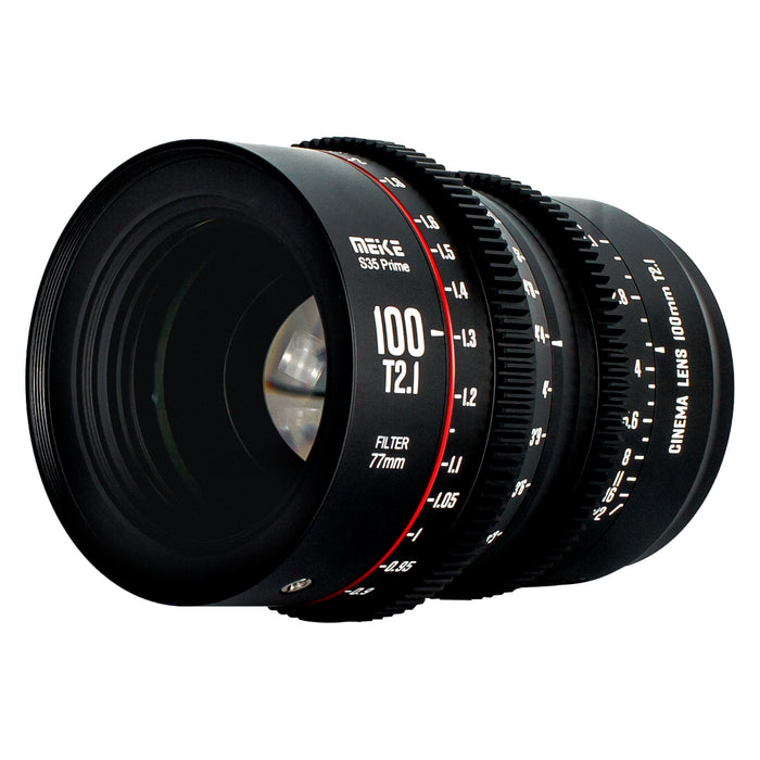 Meike Prime 100mm T2.1 Cine Lens for Super 35 Frame Cinema Camera System,  such as RED Komodo, BMPCC 6K, BMPCC 6K Pro,Z CAM S6 and Canon C70 etc.